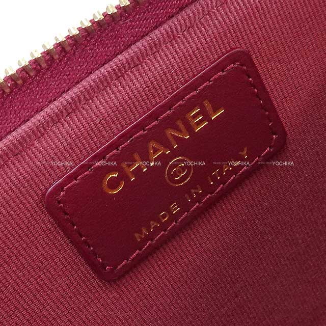 [Pre-loved] CHANEL card holder Fragment Timeless Classic Bordeaux Graind Calf(Caviarskin) Gold HW AP3179[LIKE NEW][Authentic]