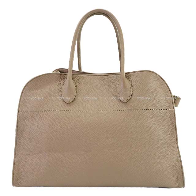 [Pre-loved] The Row Handbag Margaux 15 Taupe grained calf Silver HW W1255L133DTPL[USED SA][Authentic]