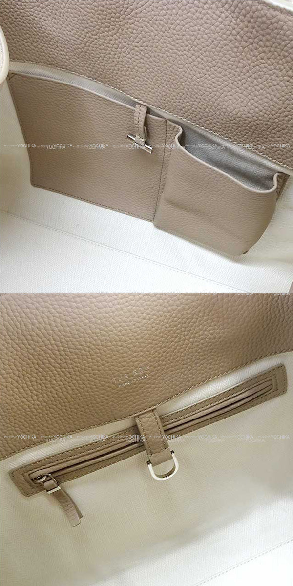 [Pre-loved] The Row Handbag Margaux 15 Taupe grained calf Silver HW W1255L133DTPL[USED SA][Authentic]