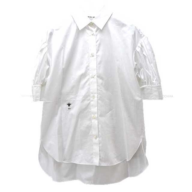 Christian Dior Short sleeve shirt Bee Embroidered Puff Sleeve #36 Blanc (White) Cotton100%[EXCELLENT][Authentic]