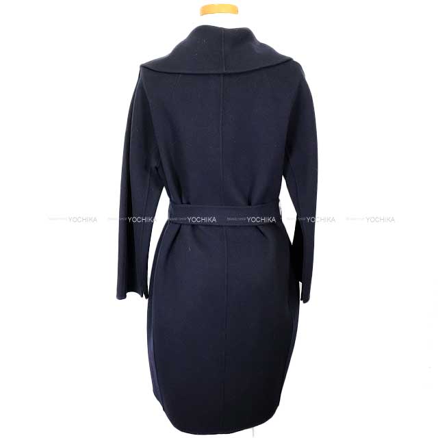 2024AW MAX MARA S'Max Mara Double Face Gown Coat MESSI Navy virgin wool 42 19-01-61519[EXCELLENT][Authentic]