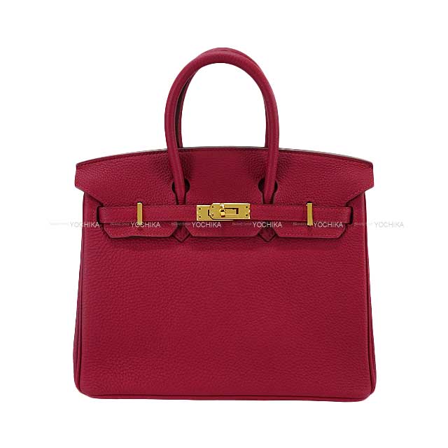 HERMES Handbag Birkin25 Rouge Grenade Veau Togo Gold HW Stamp T[ALMOST NEW][Authentic]