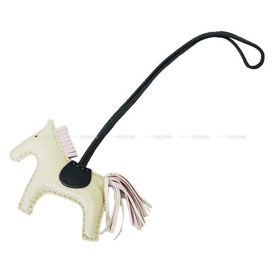 [Pre-loved] HERMES bag charm Rodeo PM Craie/Mauve Pale/Vert Cypress Agneau Milo Stamp U[LIKE NEW][Authentic]