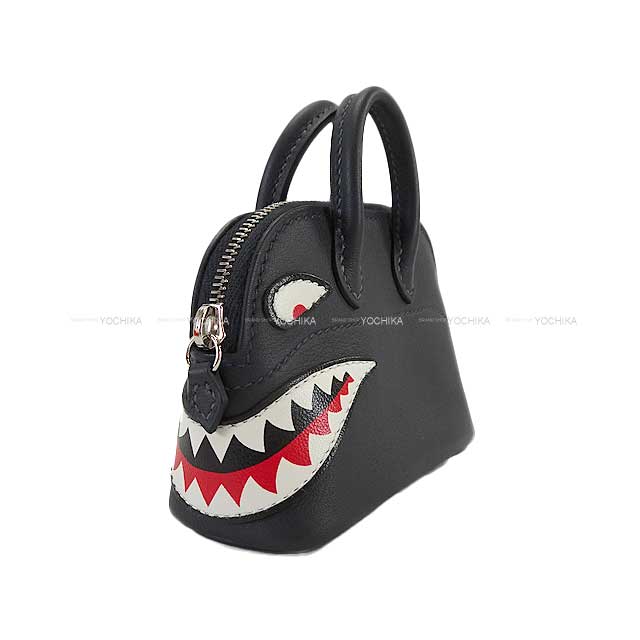 HERMES bag charm Bolide Shark Caban Evercolor Silver HW Stamp K[BRAND NEW][Authentic]