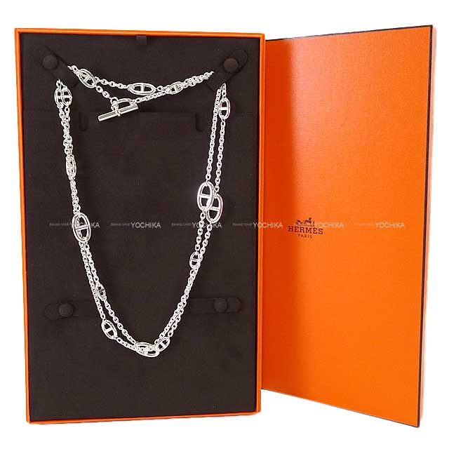 HERMES necklace Long Farandole 120 Chaine D'ancre Silver925[EXCELLENT][Authentic]