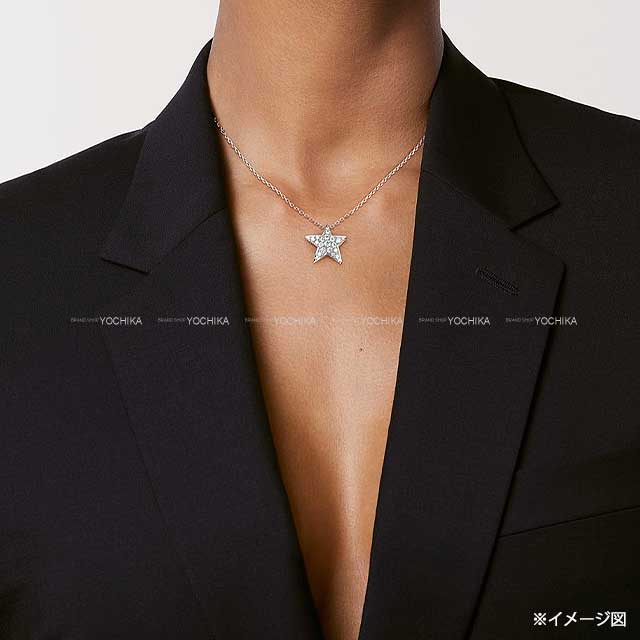 [Pre-loved] CHANEL necklace Comet Large Star Motif Pave 18KWG/Diamond J0869[USED SA][Authentic]
