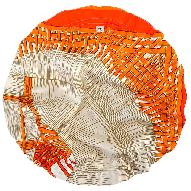 HERMES Pouch Pouch Petit H Reversible Coin GM LAZY LEOPARDESSE Orange Silk100%[BRAND NEW][Authentic]