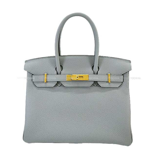 HERMES Handbag Birkin30 Bleu Glacier Veau Togo Gold HW Stamp W[BRAND NEW][Authentic]