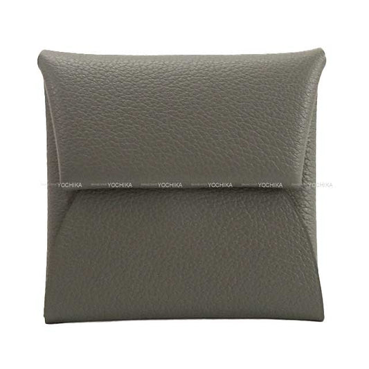 HERMES change purse Bastia Gris Meyer Evercolor Silver HW Stamp W[BRAND NEW][Authentic]