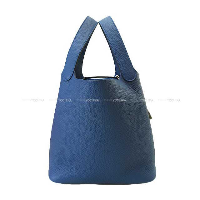 HERMES Handbag Picotin Lock 22 MM Blue Tie Taurillon Clemence Silver HW Stamp K[BRAND NEW][Authentic]