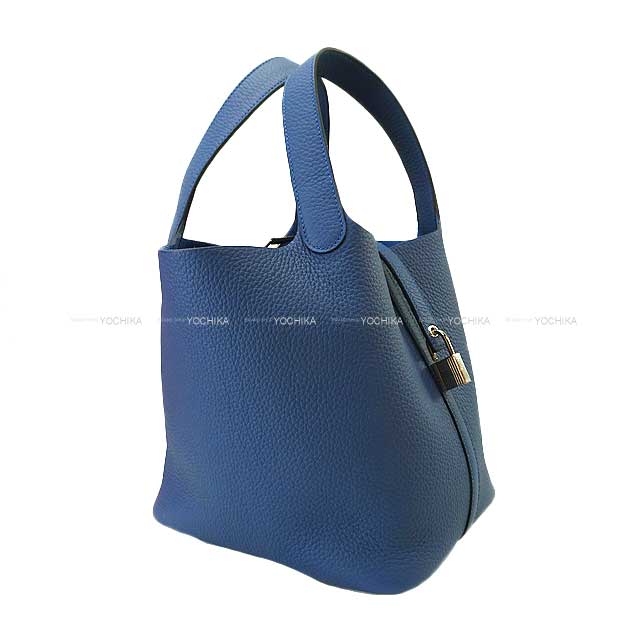 HERMES Handbag Picotin Lock 22 MM Blue Tie Taurillon Clemence Silver HW Stamp W[BRAND NEW][Authentic]