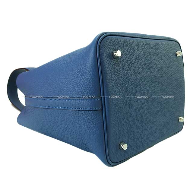 HERMES Handbag Picotin Lock 22 MM Blue Tie Taurillon Clemence Silver HW Stamp K[BRAND NEW][Authentic]