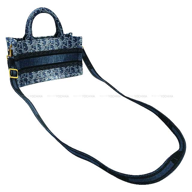 2024AW Dior Shoulder bag Book Tote Oblique Embroidery Mini Blue/Black Denim Mat Gold HW S5573CEGC_M49E[BRAND NEW][Authentic]