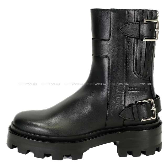 2024AW HERMES boots Ladies Short Jaimy #37 Noir (Black) Calf 37[EXCELLENT][Authentic]