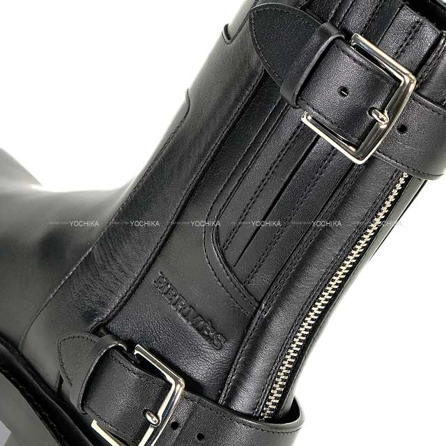 2024AW HERMES boots Ladies Short Jaimy #37 Noir (Black) Calf 37[EXCELLENT][Authentic]