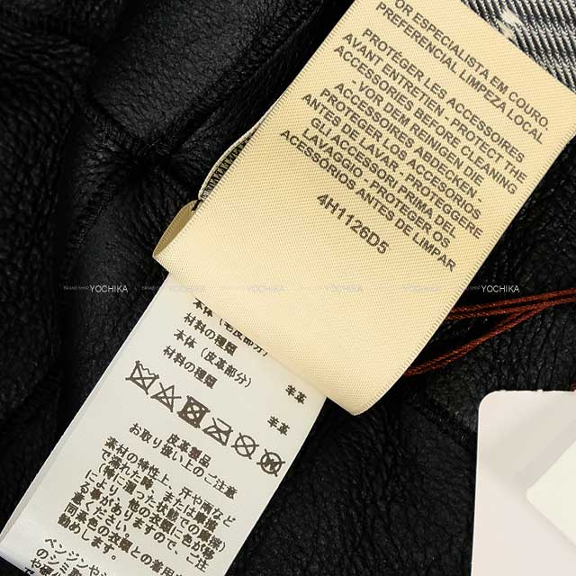 HERMES Women's Mouton Long Coat Hoodie Noir (Black) Lambskin 40 4H1126D5[BRAND NEW][Authentic]