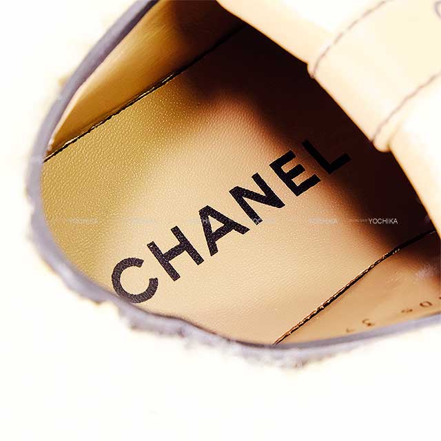 [Pre-loved] 2022 CHANEL sneakers Fabric Logo White/Black/Beige Fabric/Shiny calfskin #37 G39105[LIKE NEW][Authentic]