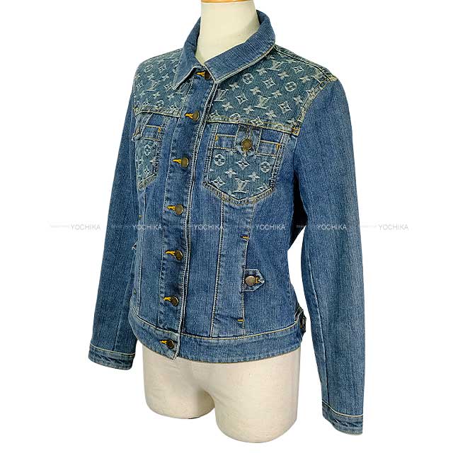 [Pre-loved] 2006SS LOUIS VUITTON Denim jacket Women's Monogram Blue Denim #40 RW062W WJJ15CKJ[LIKE NEW][Authentic]