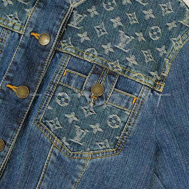 [Pre-loved] 2006SS LOUIS VUITTON Denim jacket Women's Monogram Blue Denim #40 RW062W WJJ15CKJ[LIKE NEW][Authentic]