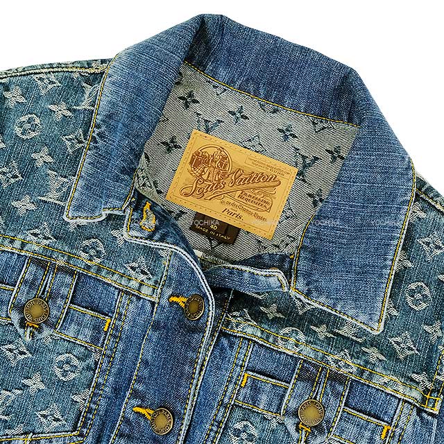 [Pre-loved] 2006SS LOUIS VUITTON Denim jacket Women's Monogram Blue Denim #40 RW062W WJJ15CKJ[LIKE NEW][Authentic]