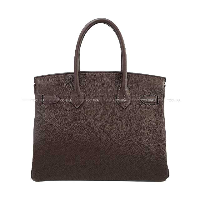 HERMES Handbag Birkin30 Chocolat Veau Togo Gold HW Stamp B[EXCELLENT][Authentic]