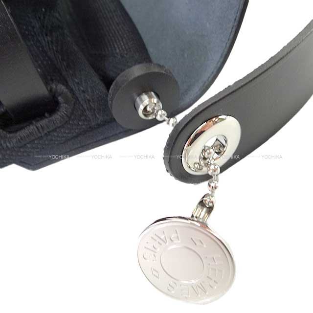 HERMES Shoulder bag Herbag Zip 20 Mini Noir (Black) Toile Militaire/Vache Hunter Silver HW Stamp G[BRAND NEW][Authentic]