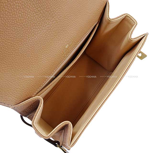 [Pre-loved] Delvaux Shoulder bag Tempete PM Brown Grain crispy calf leather Gold HW[LIKE NEW][Authentic]