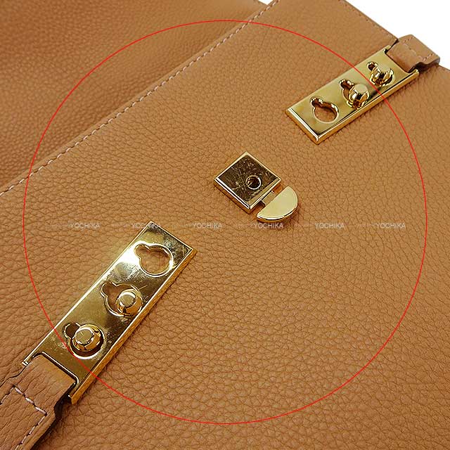 [Pre-loved] Delvaux Shoulder bag Tempete PM Brown Grain crispy calf leather Gold HW[LIKE NEW][Authentic]