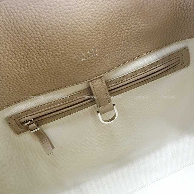 The Row Handbag Margaux 15 Taupe grained calf Silver HW W1255L133DTPL[EXCELLENT][Authentic]