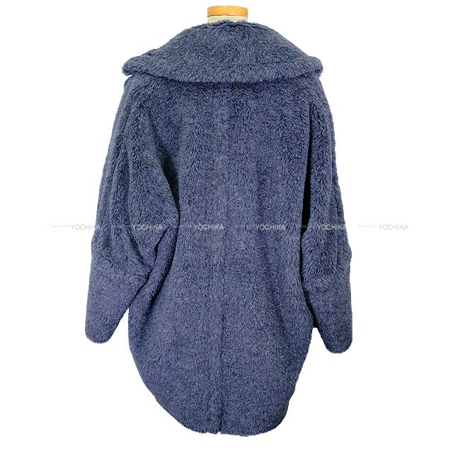 MAX MARA teddy bear icon short Coat XS Blue Jeans Alpaca/Virgin wool/Silk/Rayon 11-01-61442[EXCELLENT][Authentic]