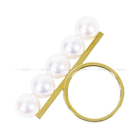 [Pre-loved] TASAKI ring Pearl 8mm Balance Signature Yellow Gold / Akoya Pearls R-4398[USED SA][Authentic]