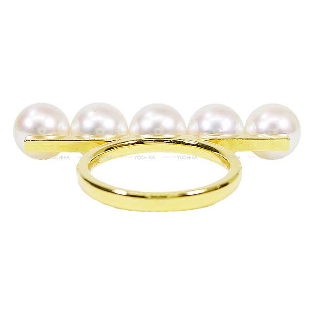 [Pre-loved] TASAKI ring Pearl 8mm Balance Signature Yellow Gold / Akoya Pearls R-4398[USED SA][Authentic]