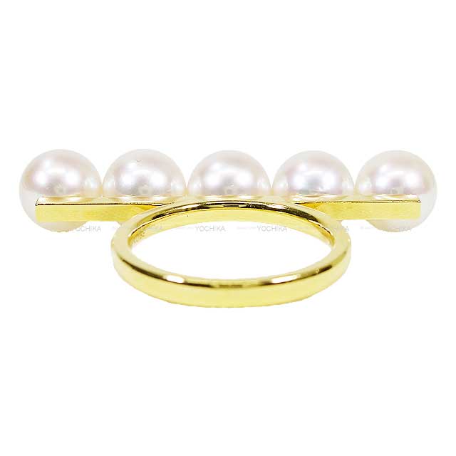 [Pre-loved] TASAKI ring Pearl 8mm Balance Signature Yellow Gold / Akoya Pearls #52 R-4398[USED SA][Authentic]