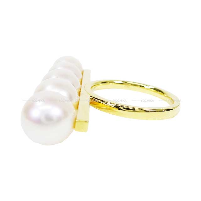 [Pre-loved] TASAKI ring Pearl 8mm Balance Signature Yellow Gold / Akoya Pearls R-4398[USED SA][Authentic]