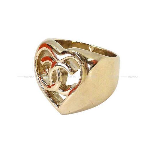 CHANEL ring Cocomark In Heart #52 Champagne Gold HW AB7882[EXCELLENT][Authentic]