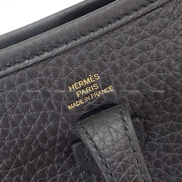 HERMES Shoulder bag Evelyne 16 TPM Short amazon Sangle Noir (Black)/Gris Misty Taurillon Clemence Gold HW Stamp W[BRAND NEW][Authentic]