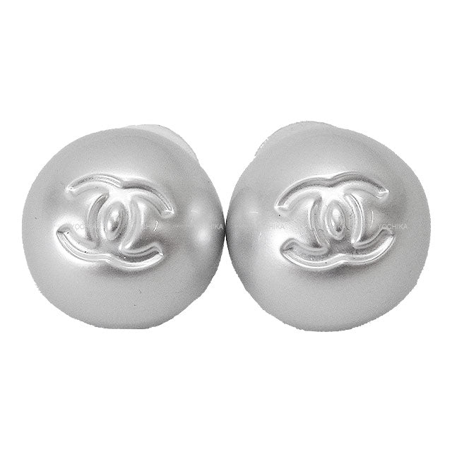 2025 Cruise Collection CHANEL pierced earring Coco mark Big Pearl Grey Pearl Silver HW ABE983[BRAND NEW][Authentic]