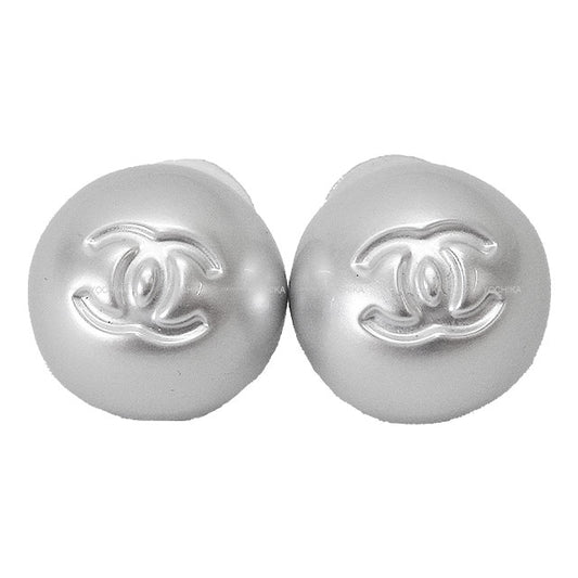 2025 cruise NEW CHANEL pierced earring Coco mark Big Pearl Silver HW ABE983[BRAND NEW][Authentic]