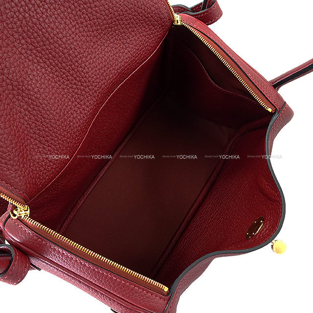 HERMES Shoulder bag Lindy 26 Rouge H Taurillon Clemence Gold HW Stamp W[EXCELLENT][Authentic]