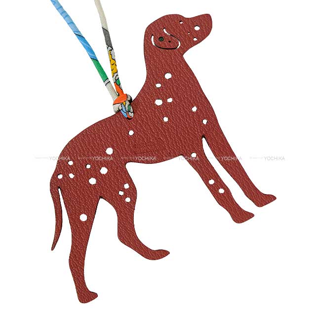 HERMES bag charm Petit H dalmatian Bois de Rose (Rose Wood)/Malachite Chevre Myzore/Veau Togo[BRAND NEW][Authentic]