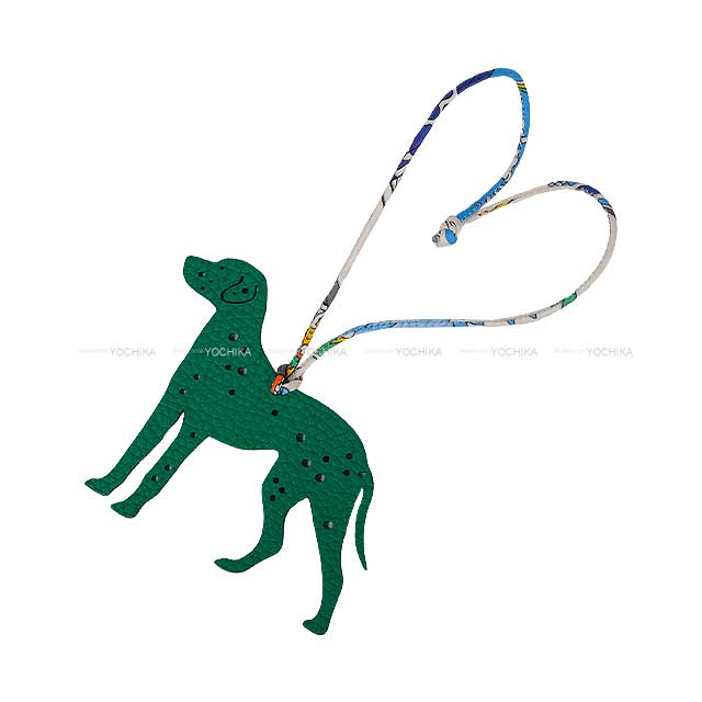 HERMES bag charm Petit H dalmatian Bois de Rose (Rose Wood)/Malachite Chevre Myzore/Veau Togo[BRAND NEW][Authentic]