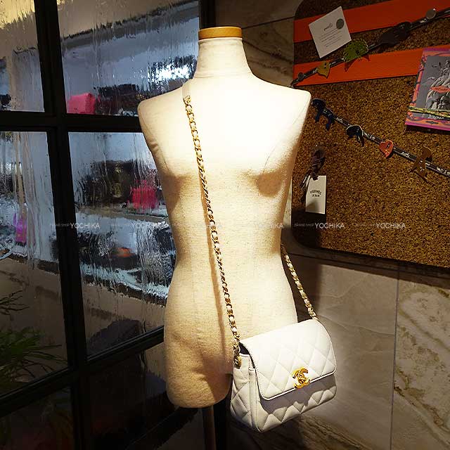 [Pre-loved] CHANEL Shoulder bag Mini Matelasse 20 Flap Grey Graind Calf(Caviarskin) Mat Gold HW AS4906[LIKE NEW][Authentic]