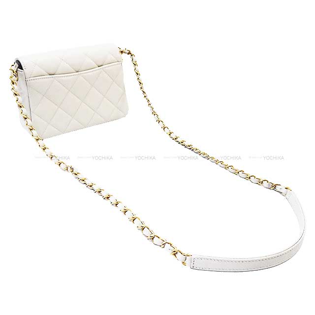 [Pre-loved] CHANEL Shoulder bag Mini Matelasse 20 Flap Grey Graind Calf(Caviarskin) Mat Gold HW AS4906[LIKE NEW][Authentic]