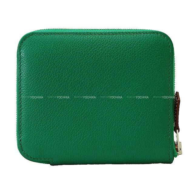 HERMES Bi-fold wallet Azap Silk'in Compact Faubourg Rainbow Vert Vertigo/Menthe (Mint) Evercolor Stamp B[EXCELLENT][Authentic]