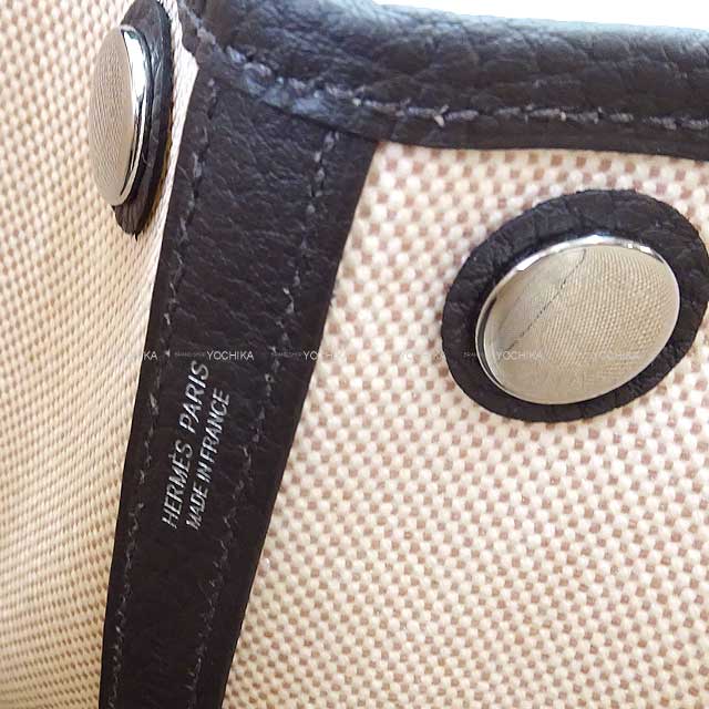 HERMES Handbag Neo Garden Party 23 Ebene Toile H Viking/Veau Negonda Silver HW Stamp K[BRAND NEW][Authentic]