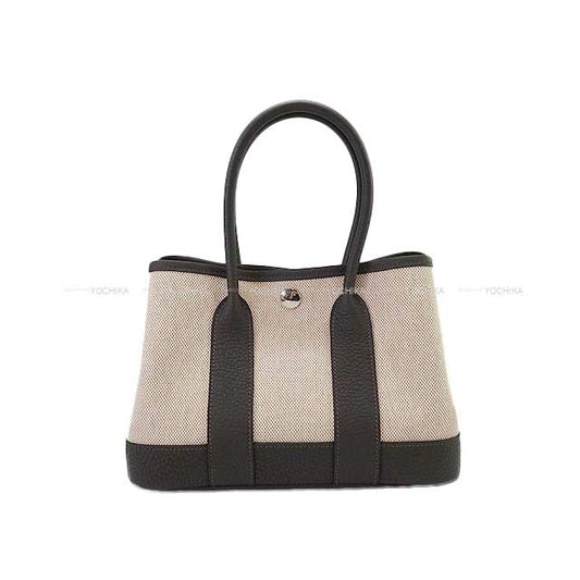 HERMES Handbag Neo Garden Party 23 Ebene Toile H Viking/Veau Negonda Silver HW Stamp K[BRAND NEW][Authentic]