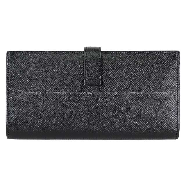 HERMES long wallet Bearn Soufflet Noir (Black) Veau Epsom Gold HW Stamp X[EXCELLENT][Authentic]