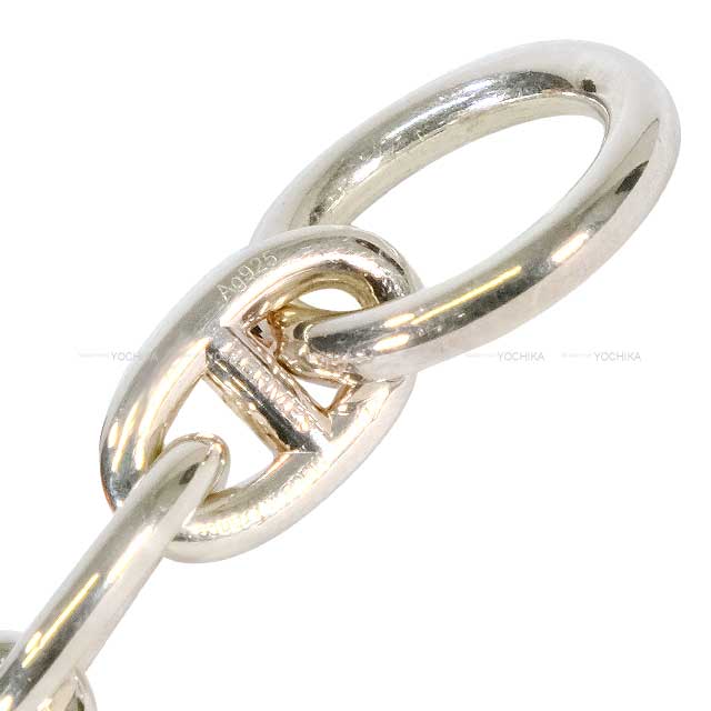 [Pre-loved] HERMES bracelet Chaine D'ancre MM 15 Links Silver925 1 frame around 0.6"[USED SA][Authentic]
