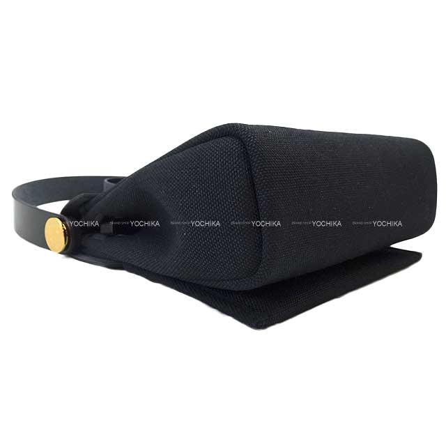 HERMES Shoulder bag Herbag Zip 20 Mini Noir (Black) Toile Militaire/Vache Hunter Gold HW Stamp W[BRAND NEW][Authentic]