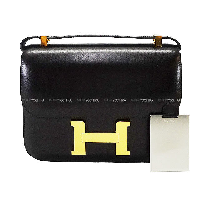 HERMES Shoulder bag Constance 1 24 MM Miroir Noir (Black) Box Calf Gold HW Stamp K[BRAND NEW][Authentic]